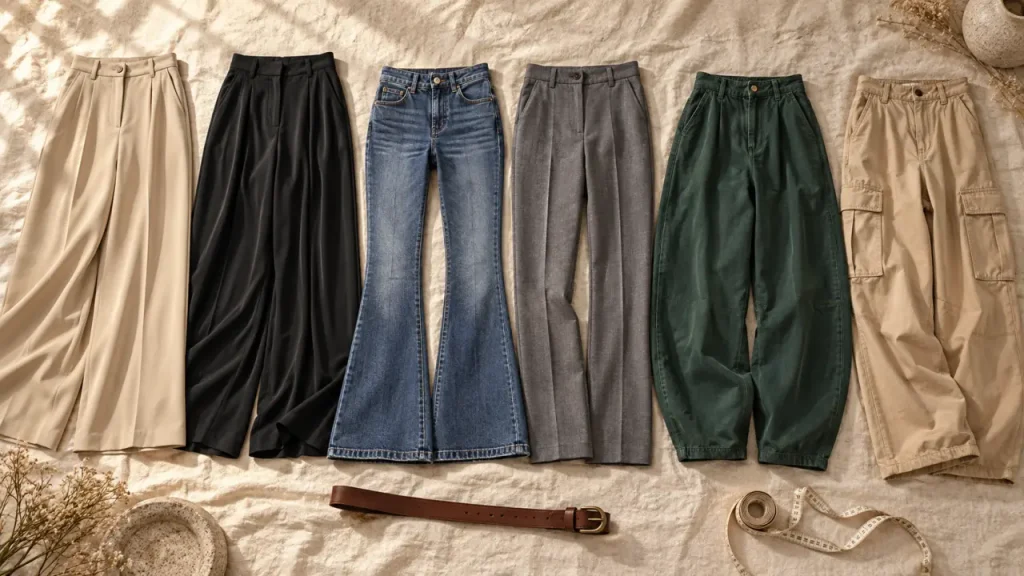 Mode pantalon femme 2025 : le large s’impose, mais la coupe et la longueur font la différence