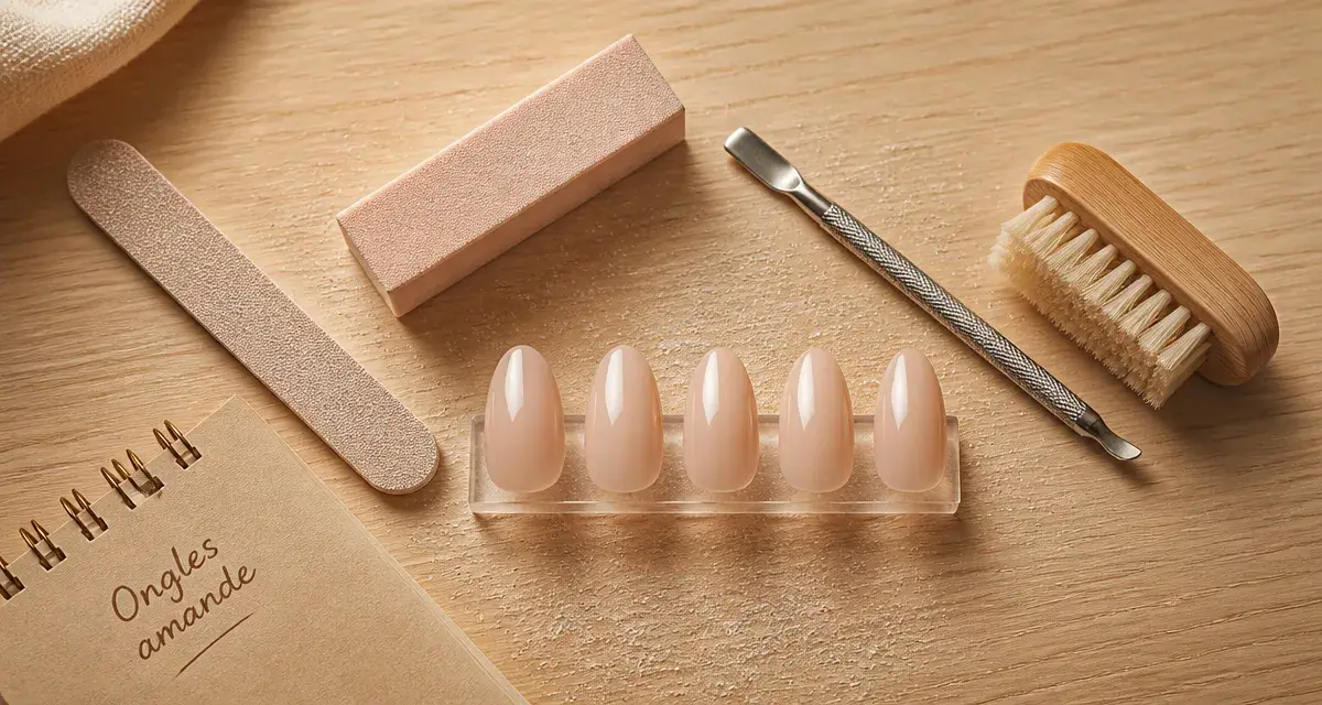 Ongles en amandes nude, manucure en forme amande