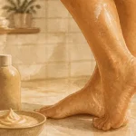 Peau jambes tres seches, chevilles rugueuses après douche chaude