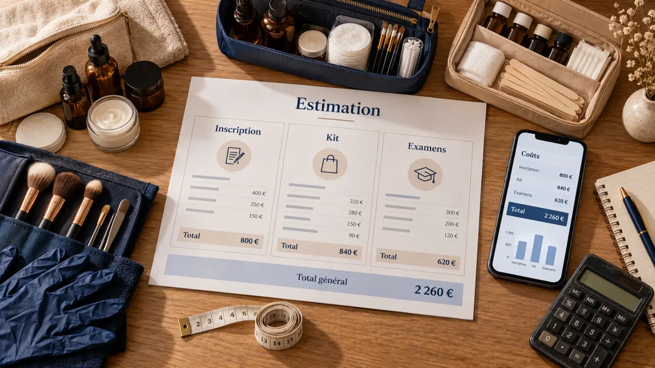 Formation esthétique prix : 1 000 à 6 500 € avant matériel et financement