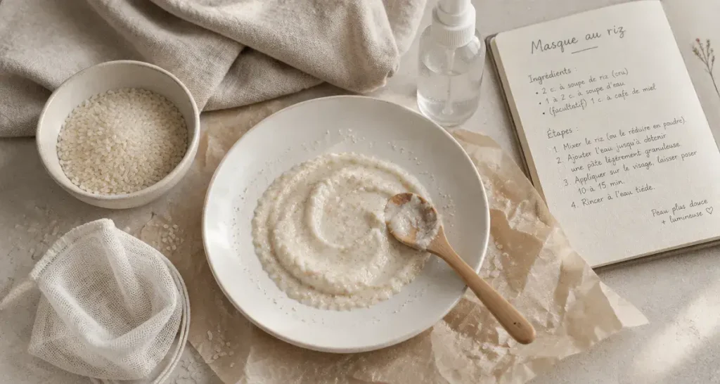 Masque au riz pour visage : poudre, eau ou extrait, lequel choisir sans irriter sa peau ?